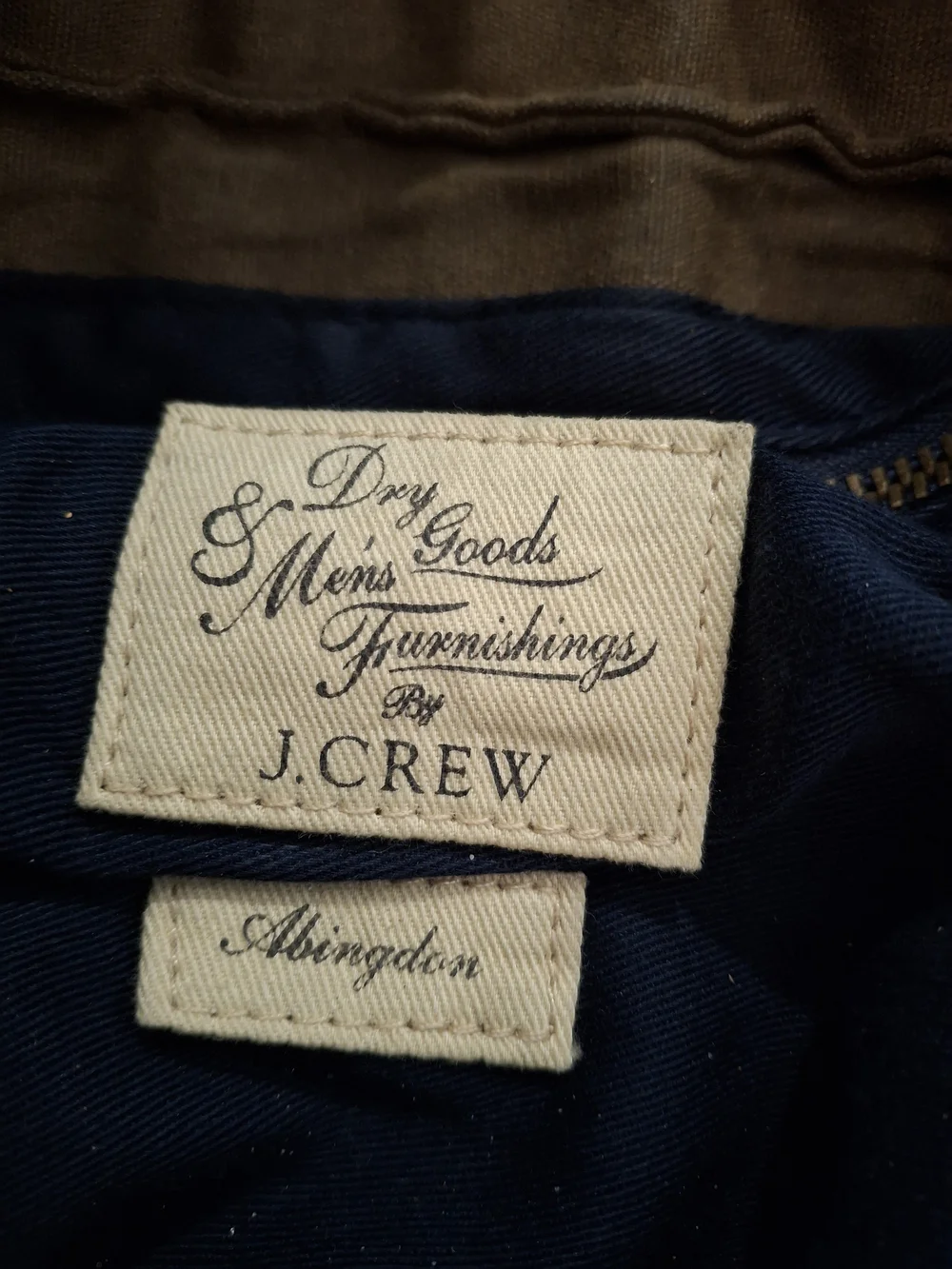 J. Crew Olive Brown Canvas Messenger Bag with Leather Trim
